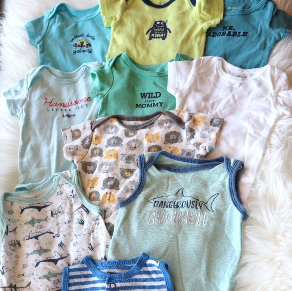 Baby boy 0-3 Month 10 pcs Onesie Bundle